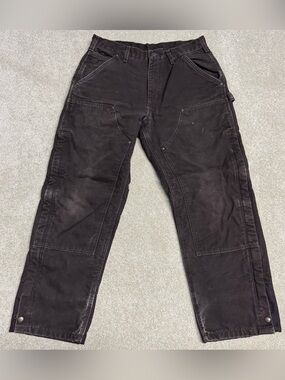 Vintage Carhartt B194 DKB Pants Men 34x30 Quilt Lined Double Knee Duck Canvas